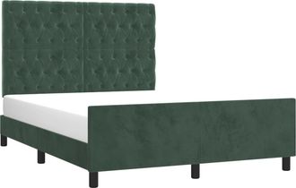 vidaXL Vidaxl - Estructura Cama Sin Colch&oacute;n Terciopelo Verde Oscuro 140x190 Cm