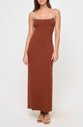 L*Space Jordana Knit Cover-Up Maxi Dress in Tobacco/Veri Peri at Nordstrom Rack, Size X-Small