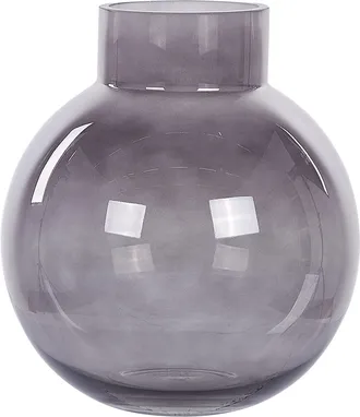 Beliani Florero De Vidrio Gris 22 Cm Jarr&oacute;n Sobremesa Moderno Decoraci&oacute;n Polydrosos