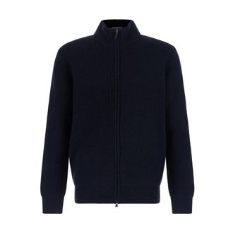 KANGRA Cardigan Zip Punto Rovescio - - Knitwear - Uomo - Blu - M