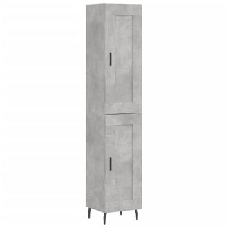 vidaXL Vidaxl - Aparador De Madera Contrachapada Gris Hormig&oacute;n 34,5x34x180 Cm