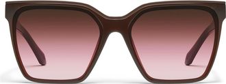Quay Level Up 60mm Square Sunglasses in Dark Brown/Rouge Glow at Nordstrom