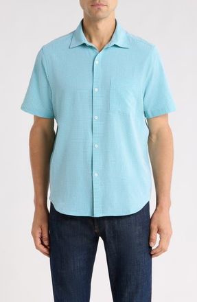 Tommy Bahama Bahama Coast Sintra Stripe IslandZone Short Sleeve Button-Up Shirt in Tourmaline Glaze at Nordstrom, Size Xx-Large