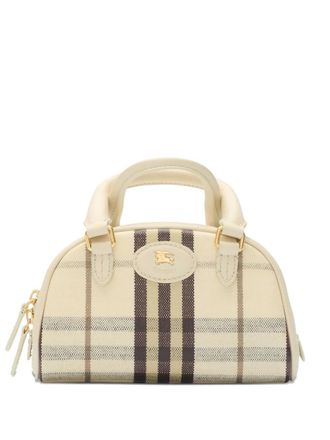 Burberry check-pattern bowling mini tote bag - Neutrals