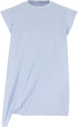 sacai Tops, Dames, Blauw, M, Katoen, Cotton Poplin Pullover