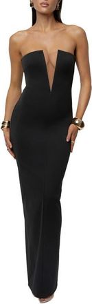 JLUXLABEL Midnight Illusion Strapless Gown in Black at Nordstrom, Size X-Large