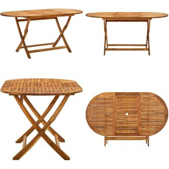 vidaXL Tavolo da Giardino Pieghevole 160x85x75 cm Massello di Acacia - Tavolo da pranzo - Tavolo pieghevole
