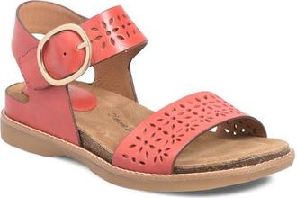S&ouml;fft Bali III Ankle Strap Wedge Sandal in Red Coral at Nordstrom, Size 6.5