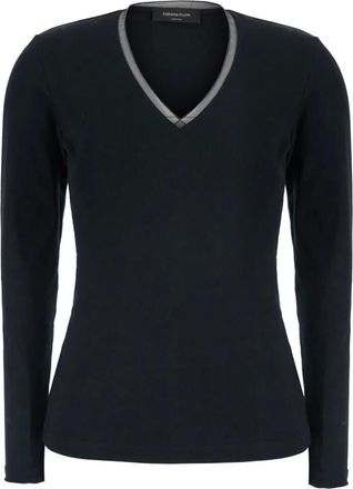 Fabiana Filippi Tops, Dames, Zwart, M, Katoen, Trui met ronde hals