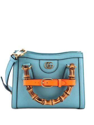 Gucci Diana NM Bamboo Handle Tote Leather Mini crossbody bag - Blue