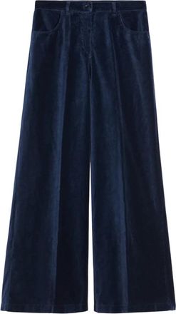 Aspesi Wide Palazzo Broeken - Dames - Wijde Broeken - Blauw - S - Broeken
