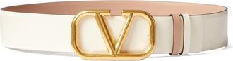 Valentino Garavani 40mm VLogo Signature reversible belt - women - Calf Leather/Metal/Calf Leather - 100 - Neutrals