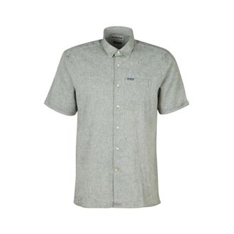 Barbour Korte Mouw Overhemd - Heren - Korte mouwen Overhemden - Groen - 2XL - Katoen - Overhemden