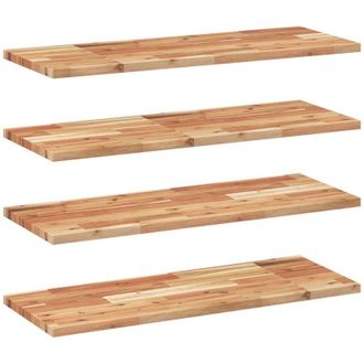 vidaXL Estante Flotante 4 Uds Madera Acacia Acabado Aceite 80x30x2 Cm Vidaxl