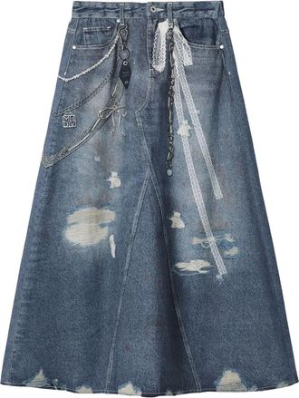 Musium Div. Gonna midi denim - Blu