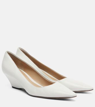 The Row Liisa leather wedges