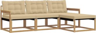 vidaXL Conjunto De Sof&aacute;s De Exterior 4 Uds. Y Beige Vidaxl