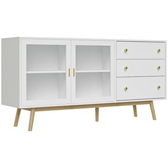 HOMCOM Aparador de cocina 160x40x80 cm blanco