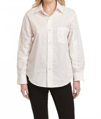 Dear John Denim Lola Oversized Button-Down Boyfriend Shirt In White