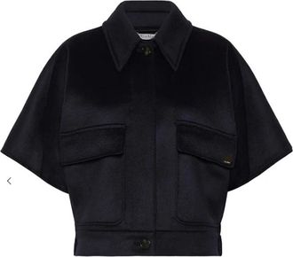 Max Mara Boxy Cape Dream - Dames - Zomerjassen - Blauw - M - Kasjmier - Jassen