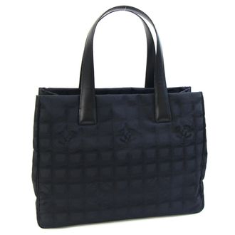 Chanel Black Nylon Canvas Leather Tote Bag (Pre-Owned)