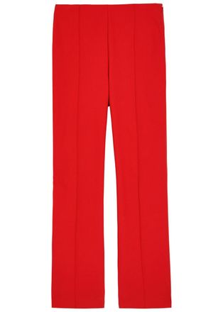 Vince Pintuck Cropped Woven Trousers - Red - S (UK8-10 / S)