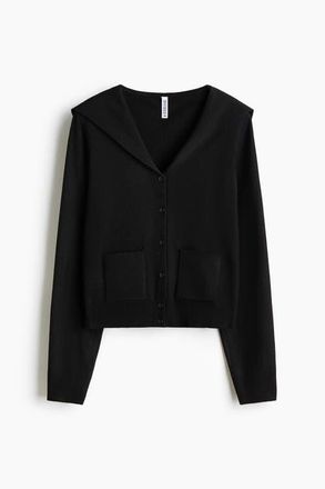 H&M Collared Cardigan in Black at Nordstrom, Size X-Small