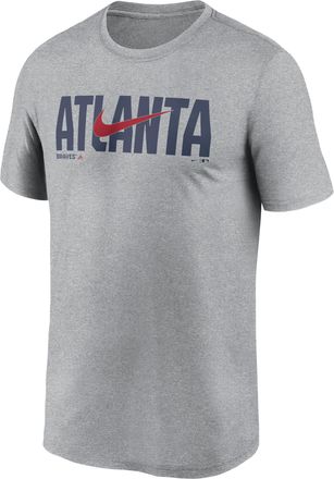 Nike Atlanta Braves Swoosh Legend Nike Mens Dri-FIT MLB T-Shirt in Grey | NKGK06GAW-RSQ