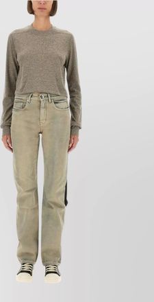 Rick Owens long sleeve cropped crew neck top
