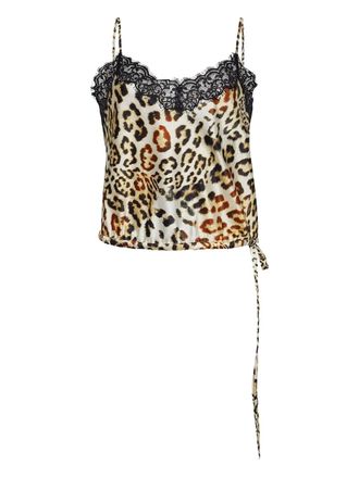Cara Cara lace-trimmed leopard-print camisole - women - Silk/Silk Charmeuse - S - Neutrals