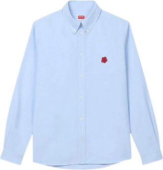 Kenzo Overhemden, Heren, Blauw, L, Casual Shirts