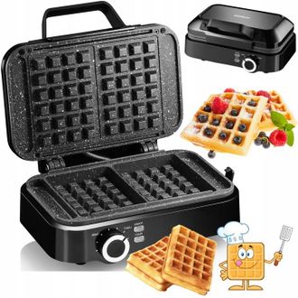 OEM Gofresa Doble Premium De 2200 W Con Ajuste Para Gofres Crujientes De Alta Potencia