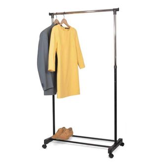 Trade Shop Trade Shop - Soporte De Bastidor De Capa De Metal Ajustable Con Vestidor De Ruedas Dormitorio