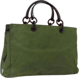 Prada Pre-owned Vintage Nylon Tote Bag - Dames - Vintage Shopper - Groen - ONE Size - Nylon - Vintage