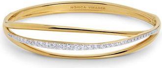 Monica Vinader Nura Lab-Created Diamond Pavé Wrap Bangle Bracelet in 18K Gold Vermeil /Diamond at Nordstrom, Size Medium