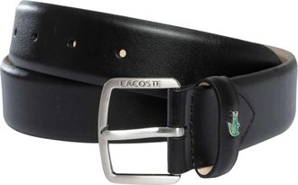 Lacoste Gespleten Leren Riem, Zwart