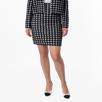 Burberry Womens Houndstooth Nylon Blend Mini Skirt, Size Medium