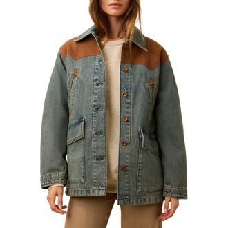 Faherty Denim & Suede Jacket in Creekside Indigo Wash at Nordstrom Rack, Size Medium