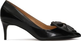Kazar Lage pompen met een strik. Dit product valt klein uit. - Dames - Pumps - Zwart - 38 1/2 EU - Leer - Schoenen