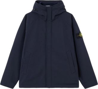 Stone Island Hooded Soft Shell Jacket - Heren - Zomerjassen - Blauw - L - Polyester - Jassen