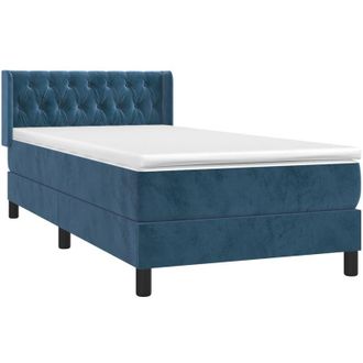 vidaXL Vidaxl - Cama Box Spring Con Colch&oacute;n Terciopelo Azul Oscuro 90x200 Cm
