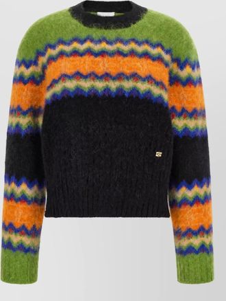 Ganni alpaca wool fair isle crewneck sweater