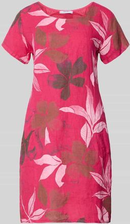 Zabaione Knielanges Kleid aus Leinen-Mix Modell Pi44araa in Pink, Gr&ouml;&szlig;e XXL