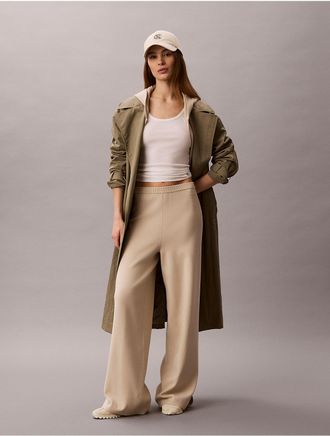 Calvin Klein Womens Relaxed Knit Wide Leg Pants - Brown - XS