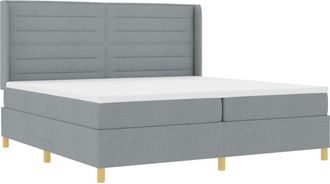 vidaXL Vidaxl - Box Spring Bed with Mattress Light Grey 200 x 200 cm Fabric