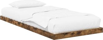 vidaXL Estructura De Cama De Suelo Roble Ahumado 75 X 190 Cm Vidaxl