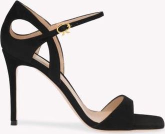 Gianvito Rossi Charlotte Sandal in Black Suede at Nordstrom, Size 40.5