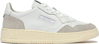 Autry White Medalist Suede Glitter Sneakers