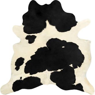 vidaXL Real Cow Hide Rug Black and White 150x170 cm Vidaxl