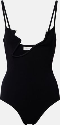 CHRISTOPHER ESBER Odessa cutout embellished ribbed-knit bodysuit